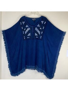 NEW! Be Beach by Exist Boho Embellished Fringed Denim Swimsuit Cover Up. S/M.